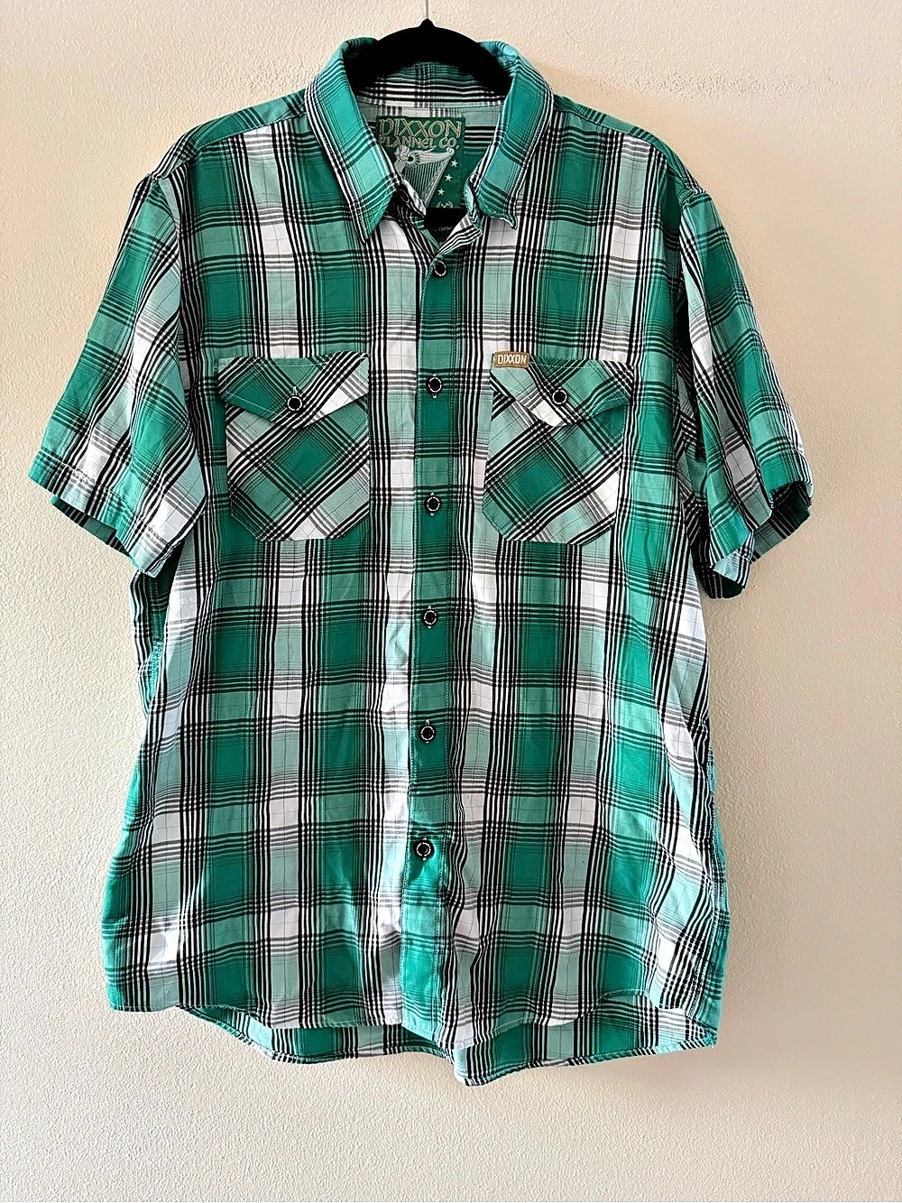 Dixxon Flannel Co. The Grafton Street Bamboo Green Plaid Short Sleeve Shirt